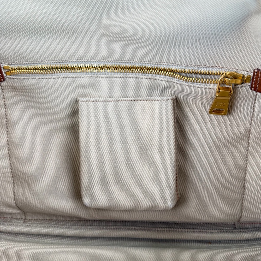Prada Canapa Large Beige Canvas Tote Bag Gold Hardware - Picture 10 of 15
